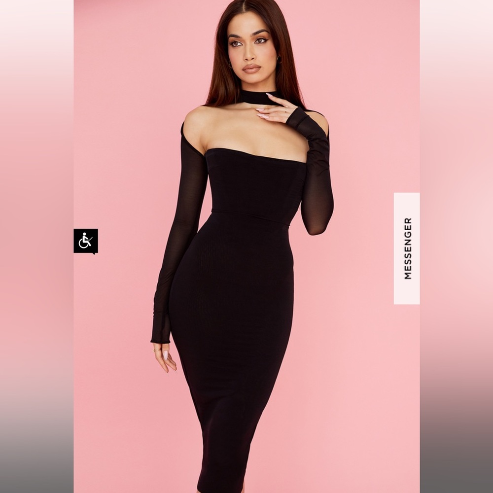 MILAROSE
BLACK MESH CORSET MIDI DRESS